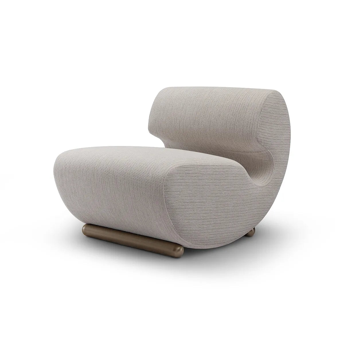 Modern beige armchair on a white background