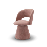 Pink chair with a cone-shaped base on a white background
