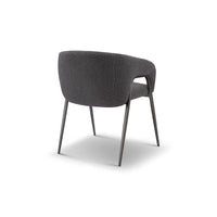 Gray chair with black legs on a white background