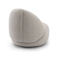 Modern beige chair with a unique design on a white background