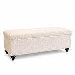 Beige storage bench on a white background