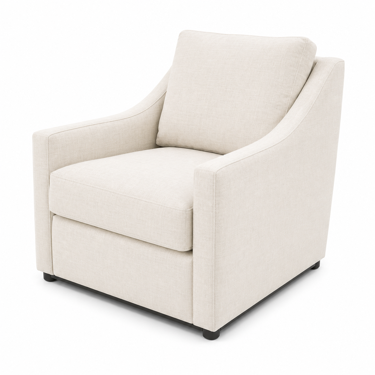 Beige armchair on a white background