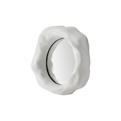 A middle Organic form mirror with a white background