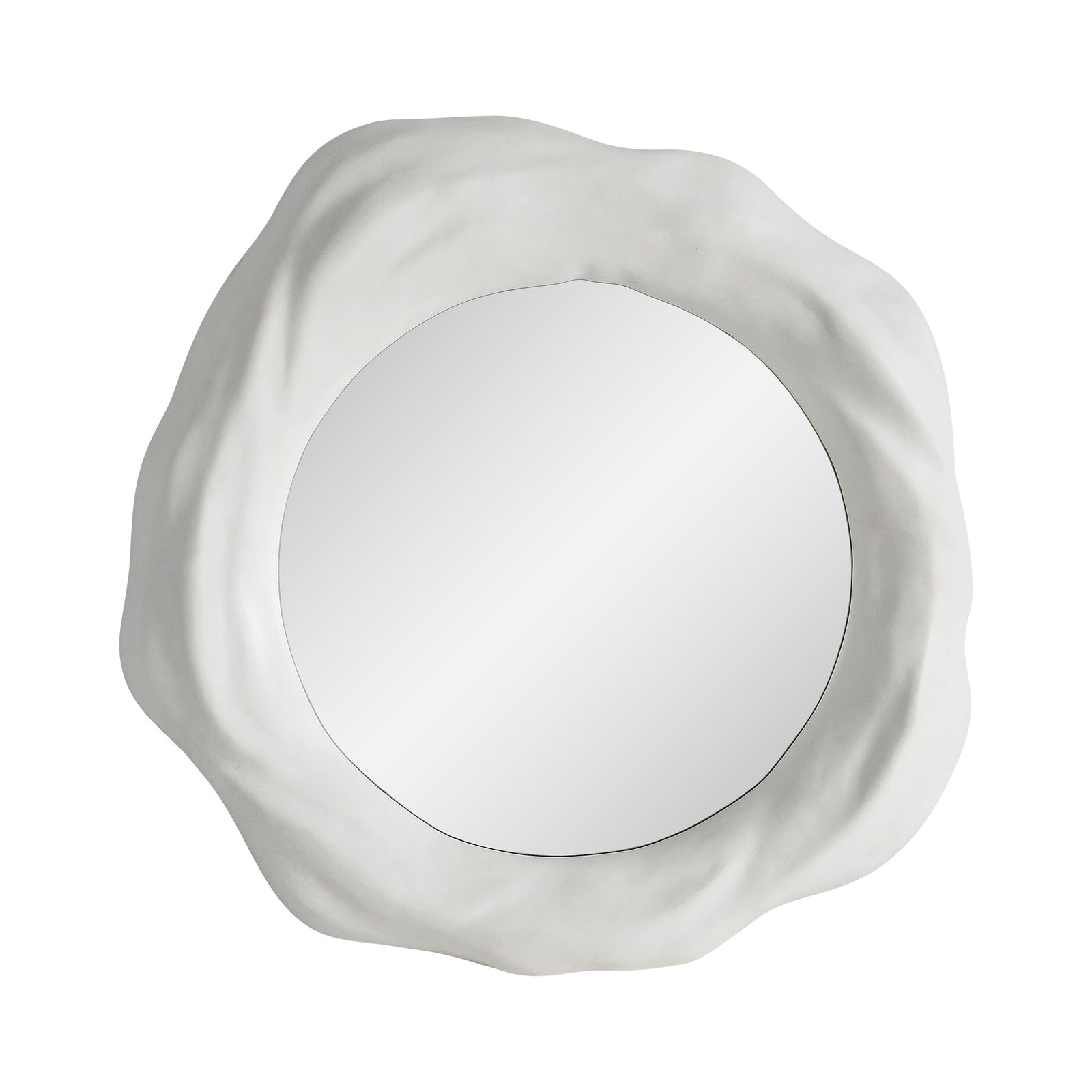 A large Organic form mirror with a white background