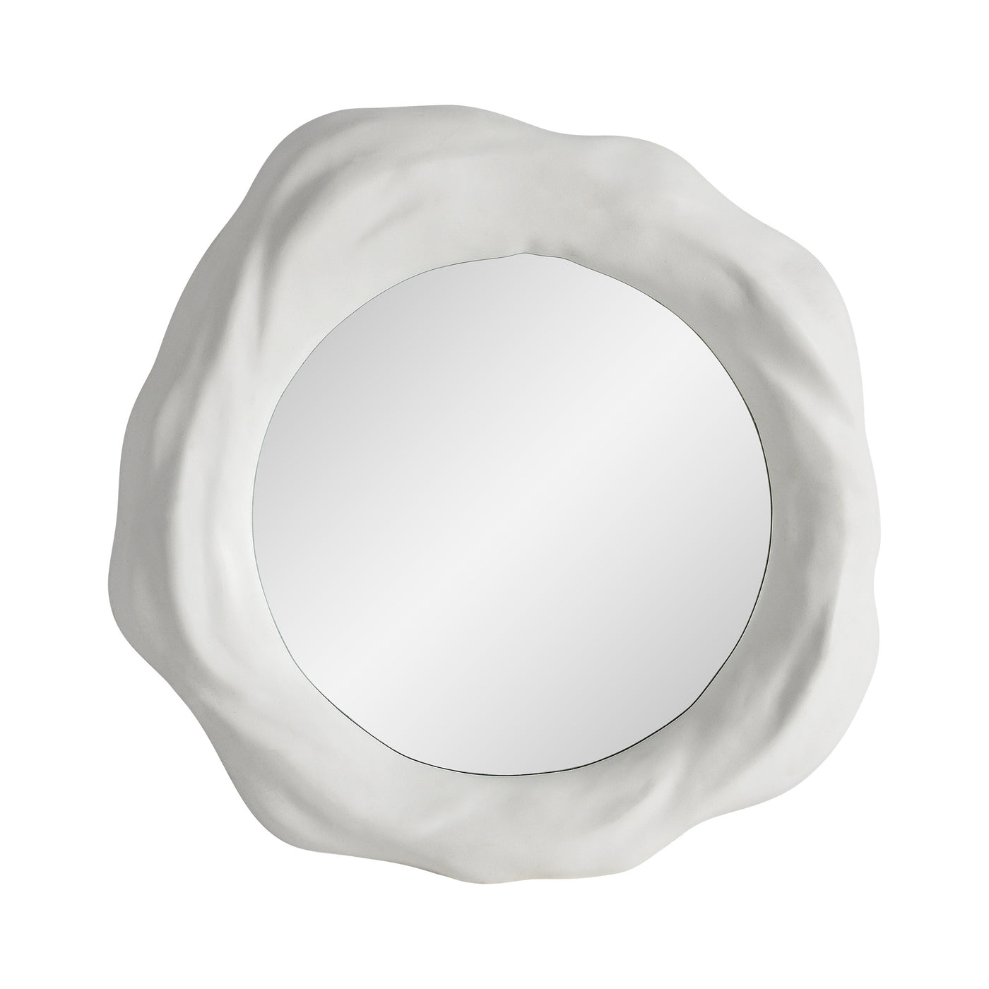 A large Organic form mirror with a white background