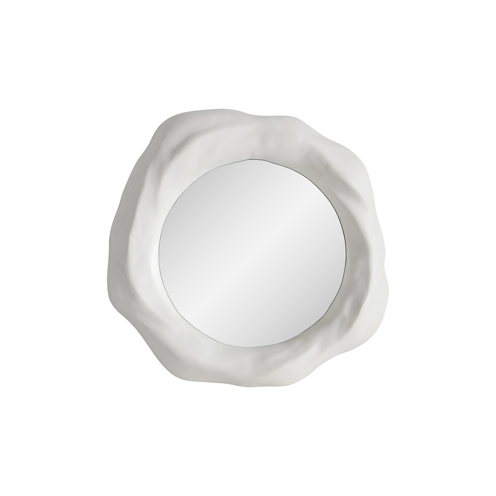 A middle Organic form mirror with a white background