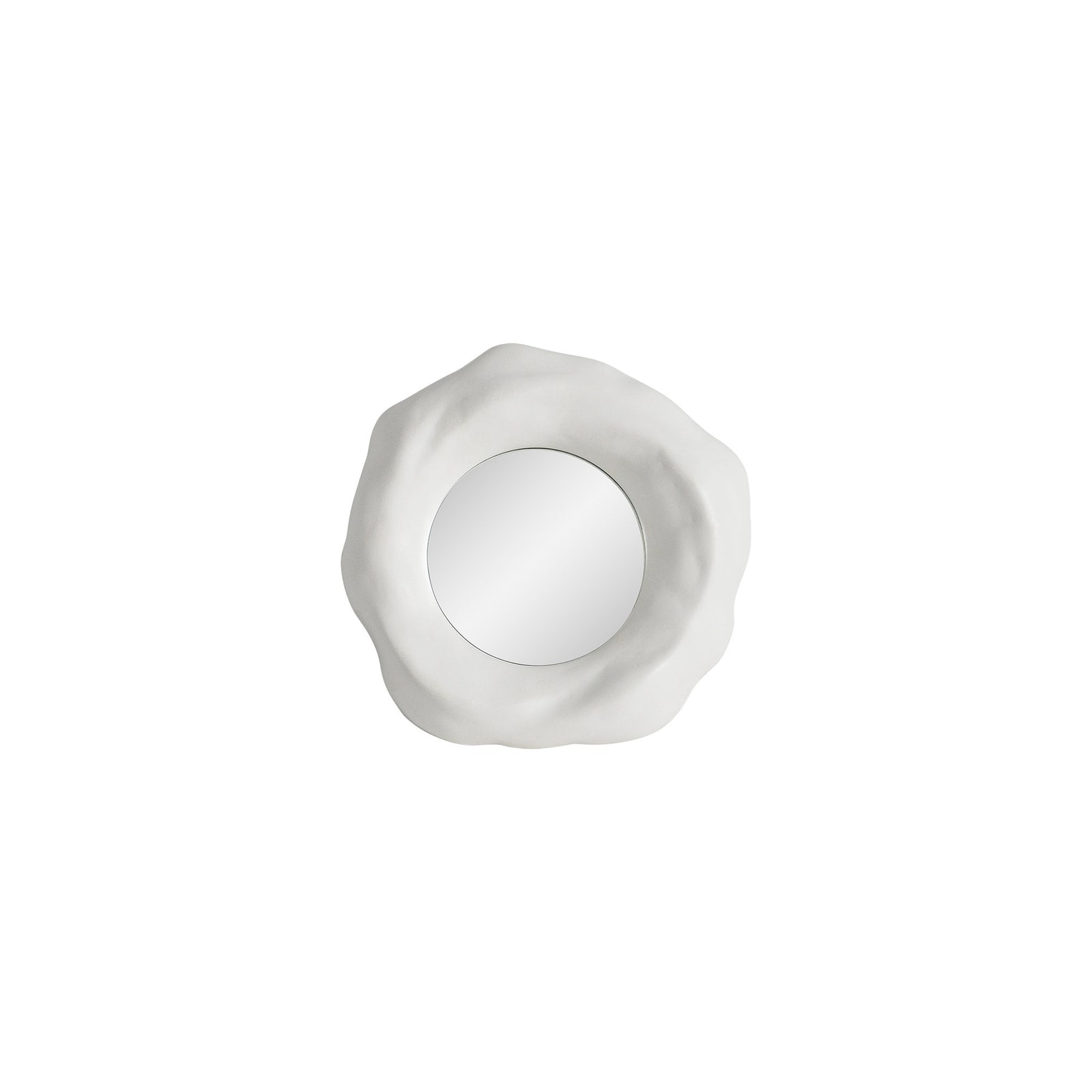 A small Organic form mirror with a white background
