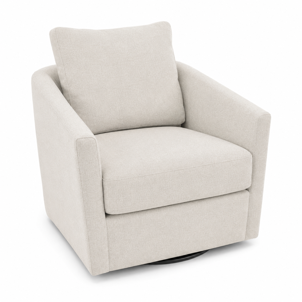 Beige swivel chair on a white background