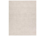 A light taupe area rug with a textured weave, handwoven from 100% pet yarn.