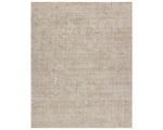 A rectangular taupe-colored area rug with a textured weave pattern.
