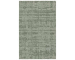 A rectangular, solid green area rug with a textured design.