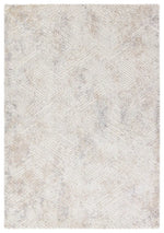 Textured area rug with a herringbone pattern in neutral tones