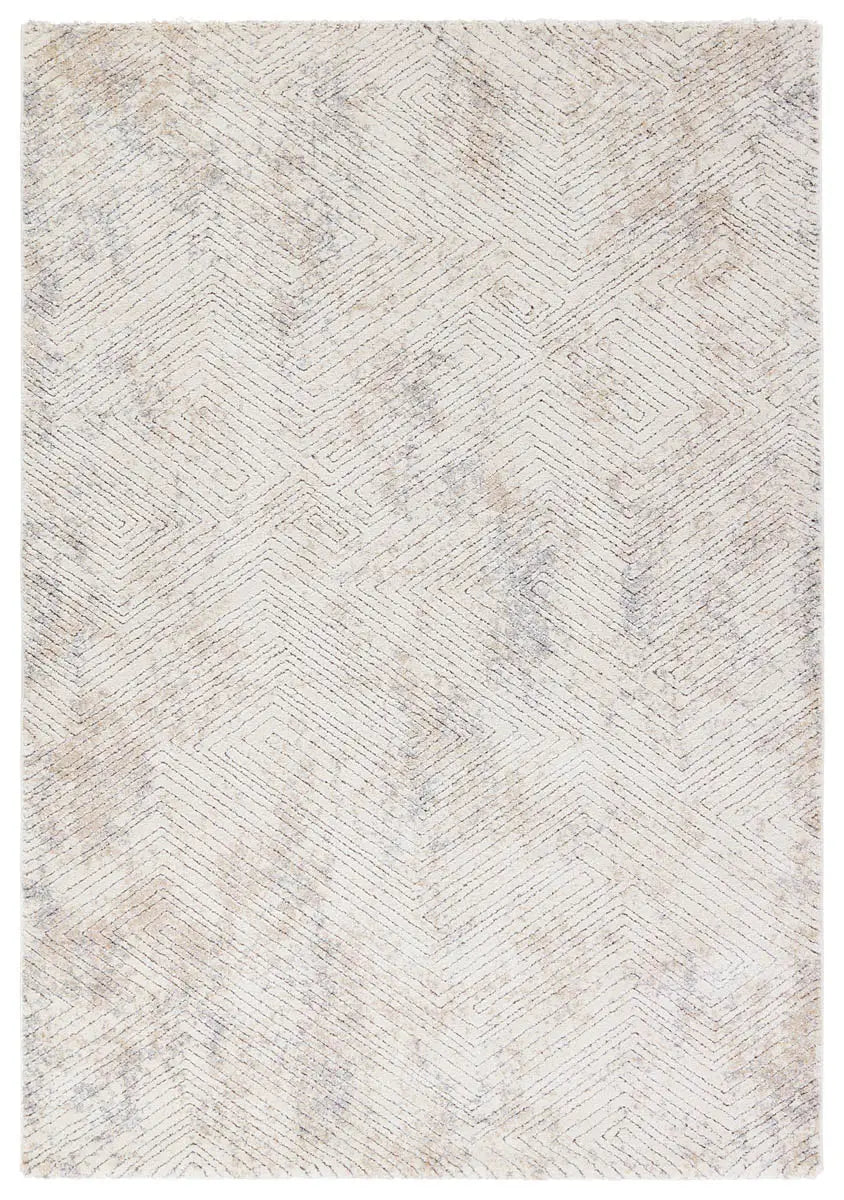 Textured area rug with a herringbone pattern in neutral tones