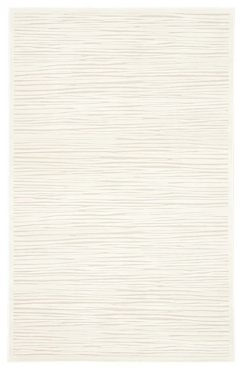 Beige rug with a ribbed texture on a white background