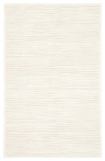 Beige rug with a ribbed texture on a white background
