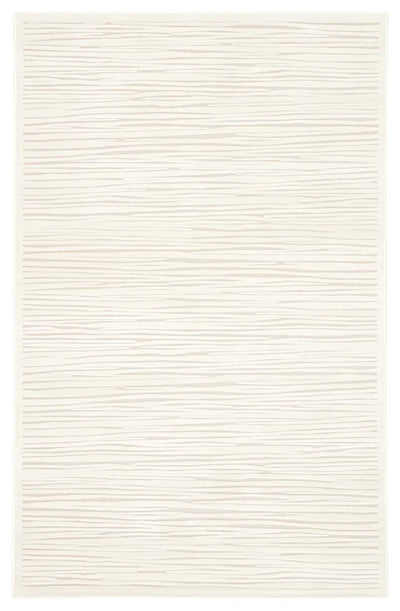 Beige rug with a ribbed texture on a white background