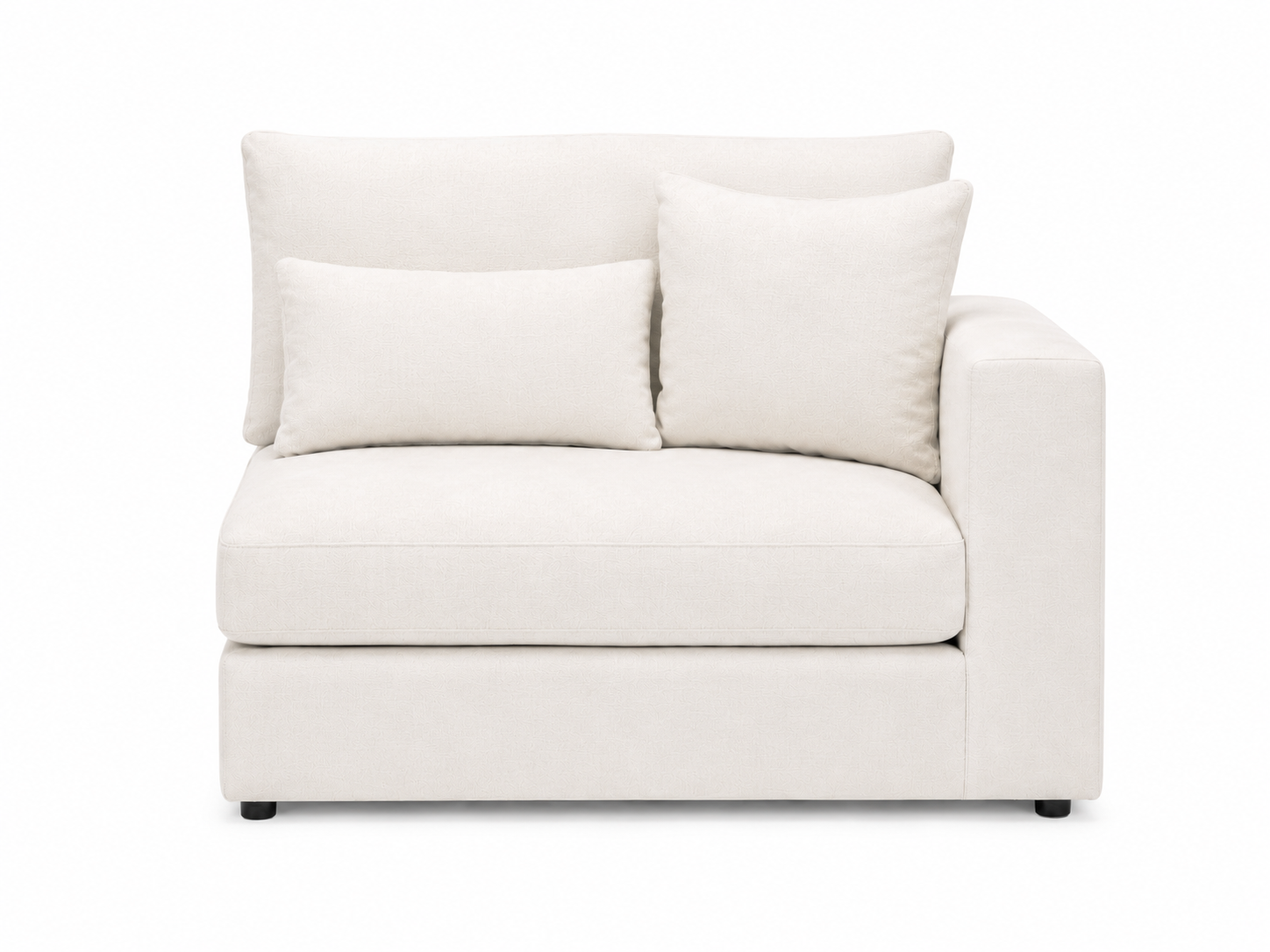 White armchair with two cushions on a white background