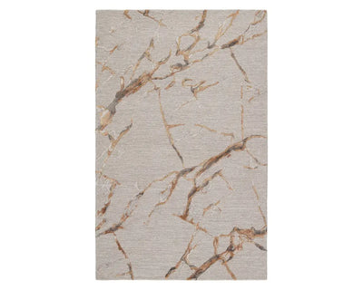 A dark dove and gold area rug with a textured surface featuring cracks and seams, resembling a natural stone or marble appearance.