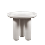 White ceramic bowl with three legs on a white background