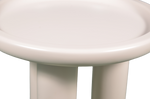 White ceramic bowl with three legs on a white background