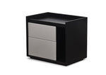 Black and gray cube-shaped storage unit on a white background