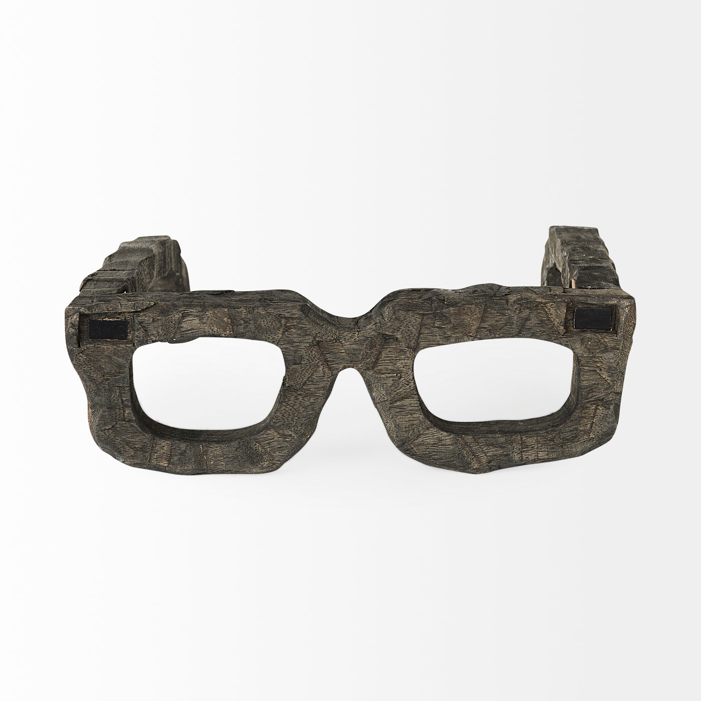 wooden glasses decoration on a white background