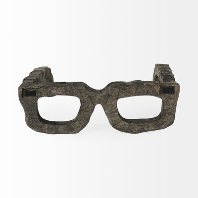 wooden glasses decoration on a white background
