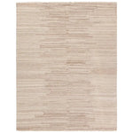 A beige area rug with a solid pattern and flat texture.