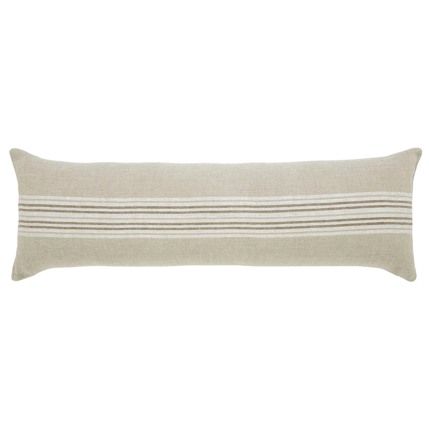 Beige pleated pillow on a white background