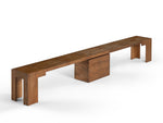 Wooden bench on a white background