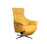 A gold  leather recliner 