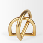 Pair of gold heart-shaped earrings on a white background