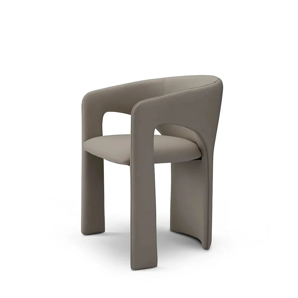 Modern chair with curved design on a white background