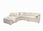Beige sectional sofa on a white background