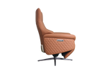 a orange modern design office chair in tan leather