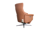 a orange modern design office chair in tan leather