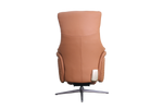 a orange modern design office chair in tan leather