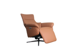 a orange modern design office chair in tan leather
