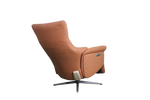 a orange modern design office chair in tan leather