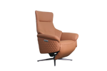 a orange modern design office chair in tan leather