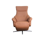 a orange modern design office chair in tan leather