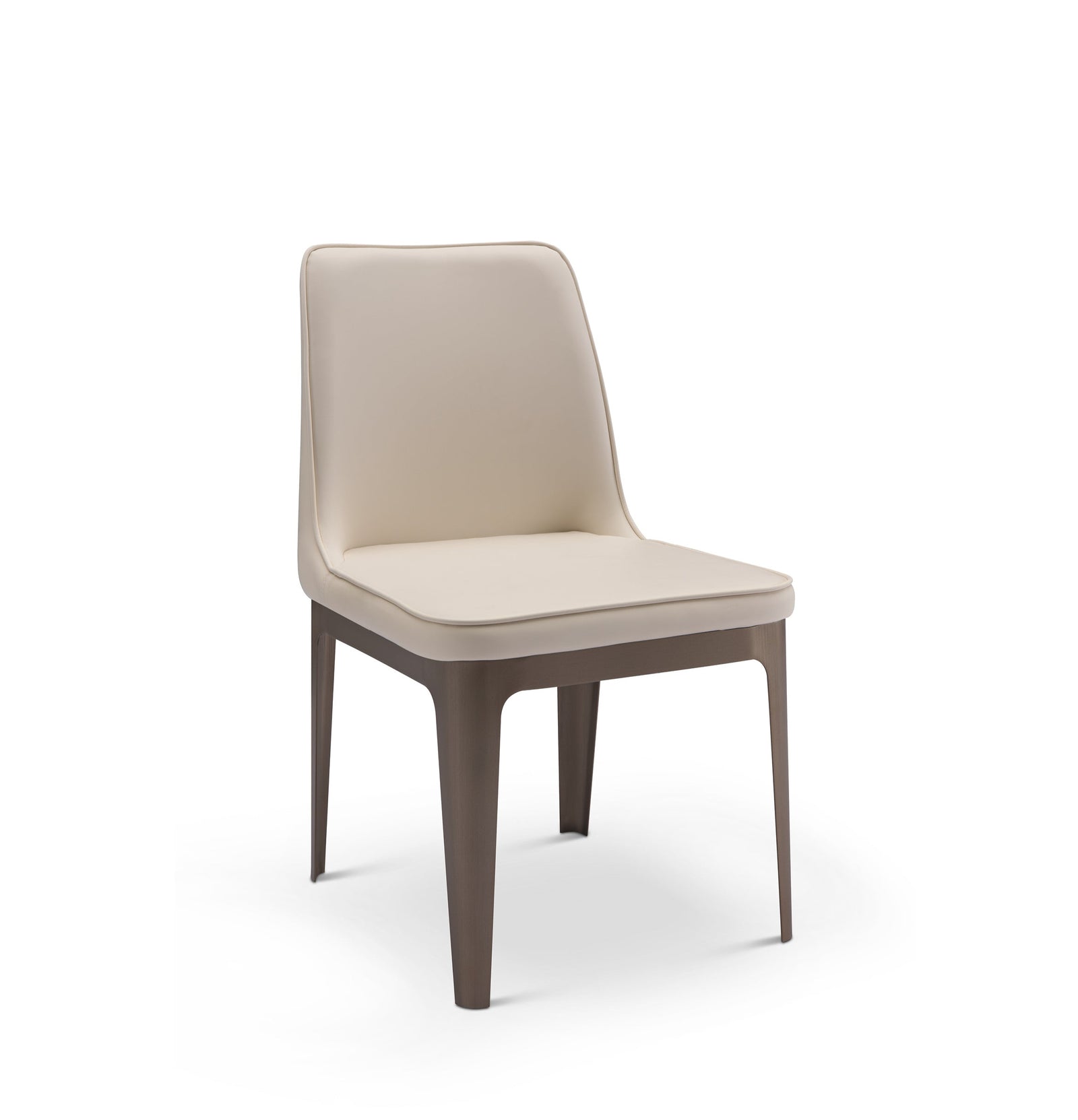 Beige chair with brown legs on a white background
