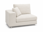Beige armchair with cushions on a white background