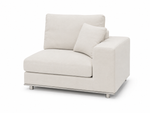 Beige armchair with cushions on a white background