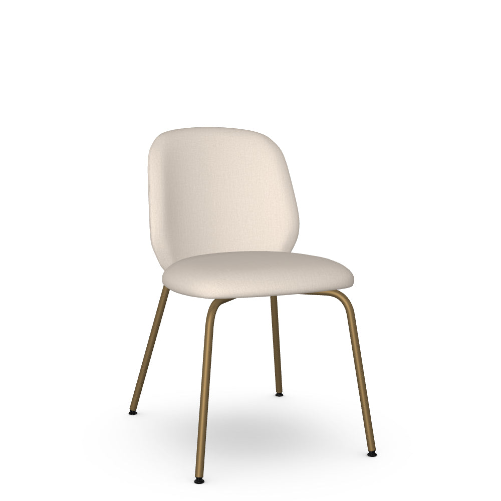 Beige chair with gold legs on a white background