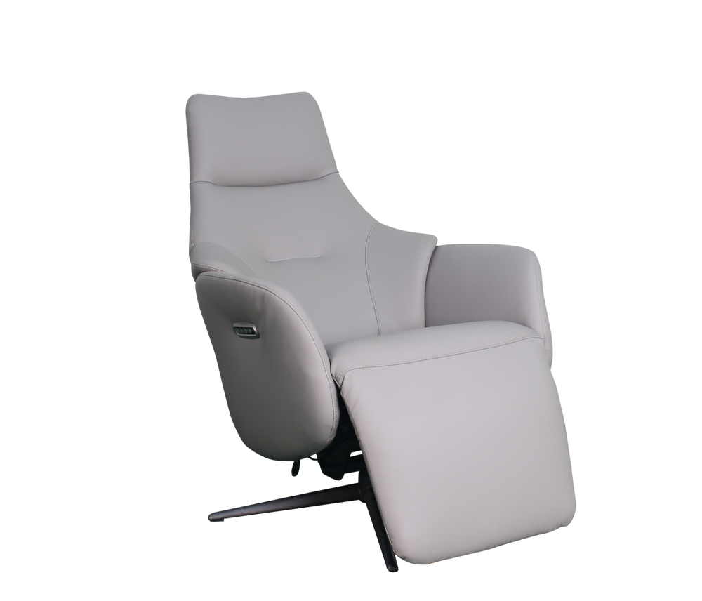 Gray recliner chair on a white background