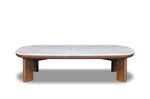 Julian Marble Coffee Table with Walnut Finish