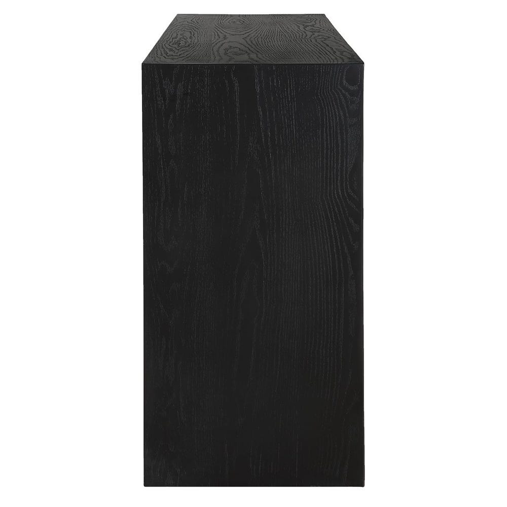 Black wooden cube on a white background