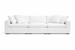 White sofa with cushions on a white background