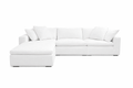 White sectional sofa on a white background